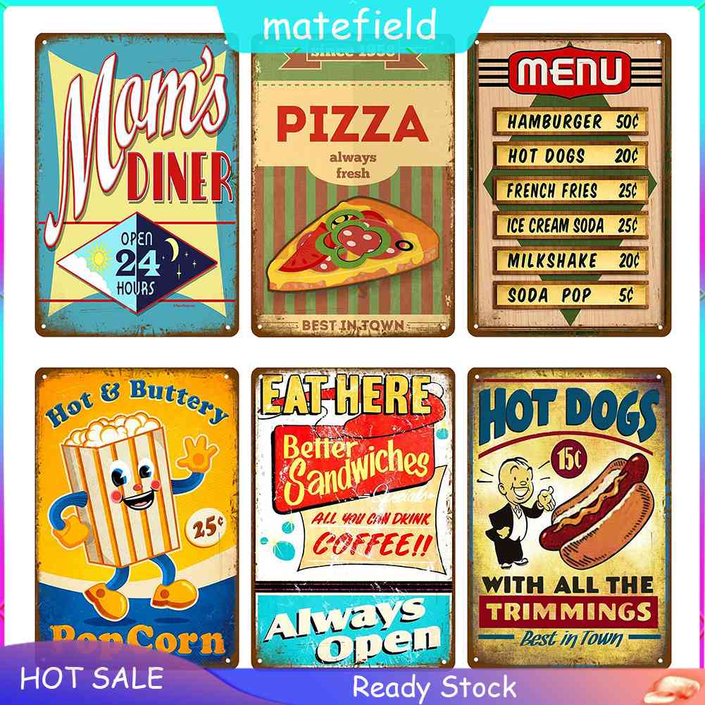 20x30cm Food Flat Rectangular Tin Painting Metal Wall Sign Plaque ...