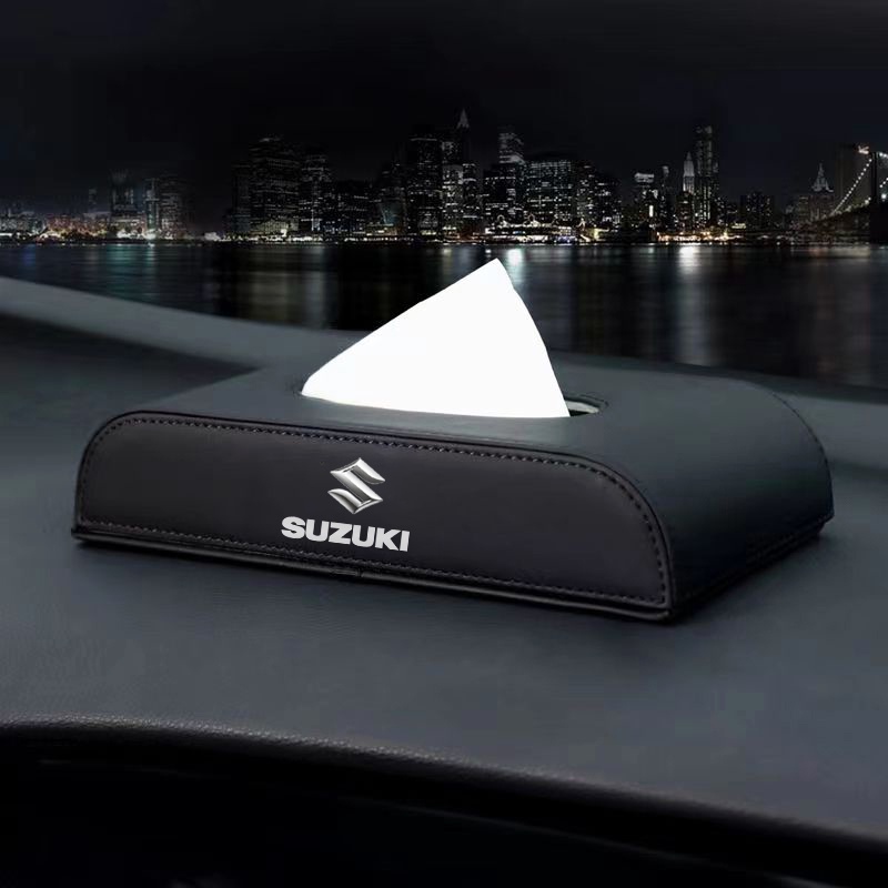 Car Leather Tissue Box Luxury Tissue Holder Car Storage Organizer Car Interior Organizer