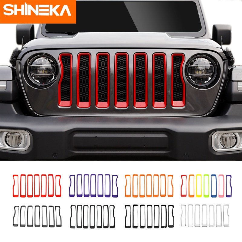 Shineka Car Front Racing Grille Decoration Cover Stickers For Jeep