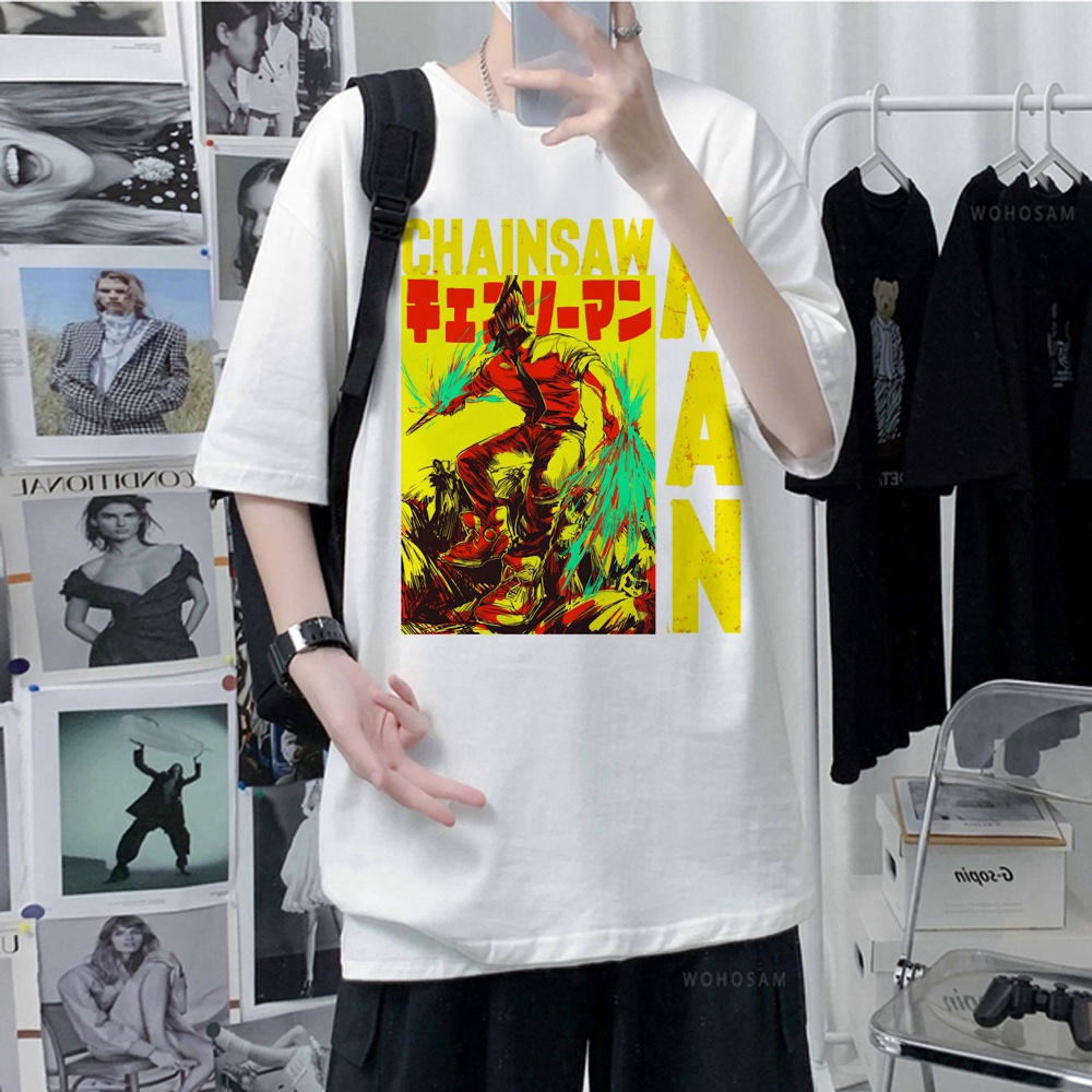 Chainsaw Man Pochita Makima Tee men manga designer streetwear t-shirts ...