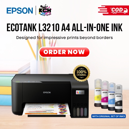 Epson L3210 (PRINT/SCAN/PHOTOCOPY) Eco Tank Printer w/ Set of Original ...