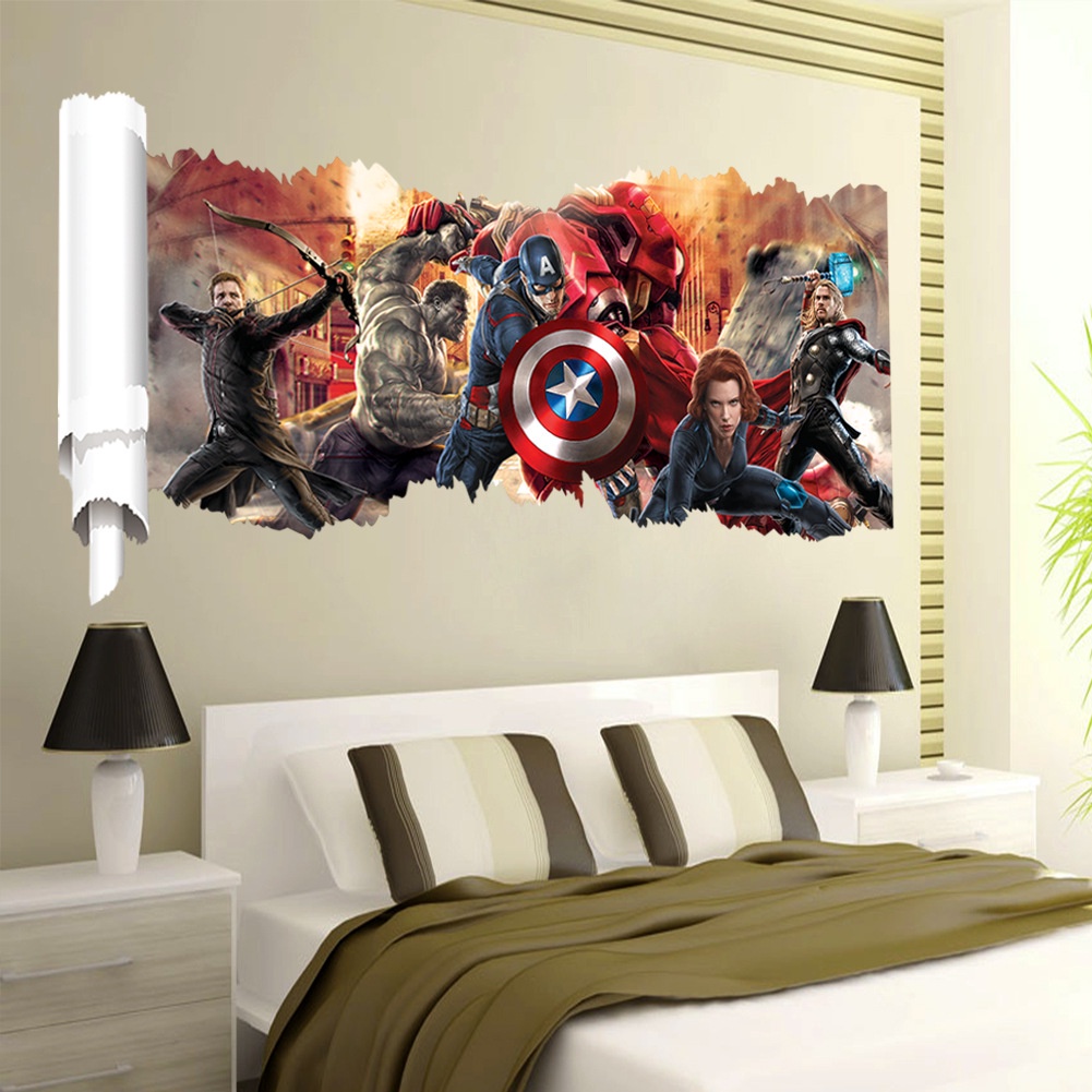 ADEK Wall Sticker Avenger Children's Animation Cartoon Wallsticker Wall ...