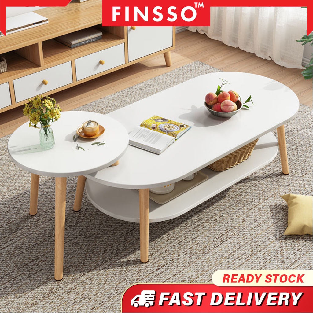 Nordic Modern Coffee Table 2 in 1 Small Round Table Coffee Table Living ...