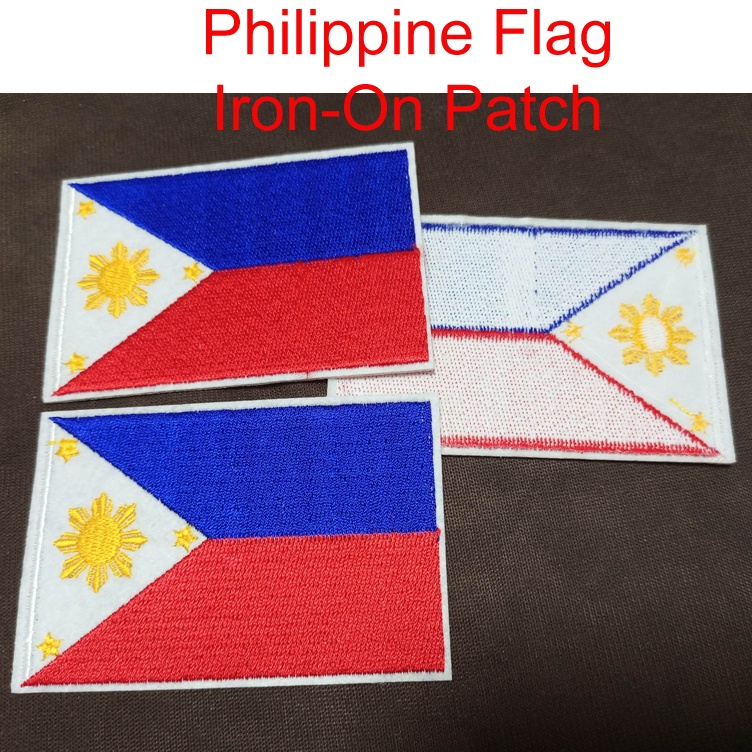 Philippine Pinas Pinoy Flag Bandila Watawat Ironon Iron Embroidered