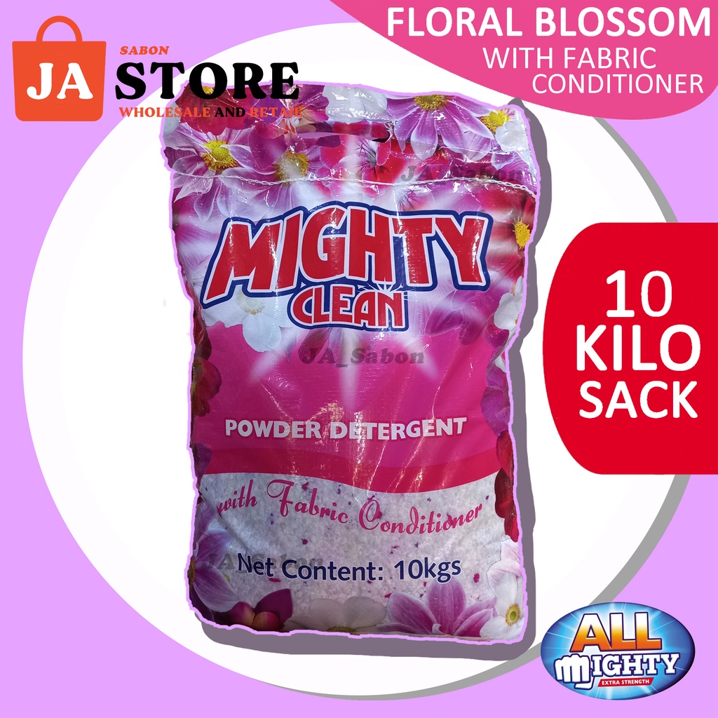 MIGHTY CLEAN Detergent Powder w/ Fabric Conditioner 10 Kilos Shopee