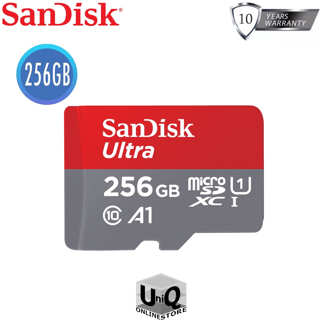 Sandisk Ultra SDSQUAC-256G-GN6MN 256GB A1 Series micro SD, Class 10 U1 ...