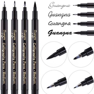 10PCS Pack Hand Lettering Calligraphy Brush Pen Markers Set, Soft and Hard  Tip, Black Ink Refillable