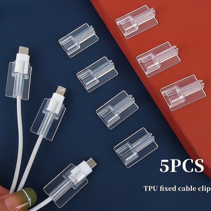 1/5Pcs Clear TPU Charging Data Cable Protective Cover/ USB Wire Winder