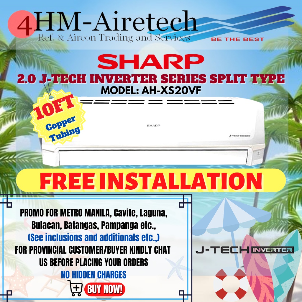 FOURHM SHARP Aircon 2.0 HP Wall Mounted Split Type J-Tech Inverter (AH ...