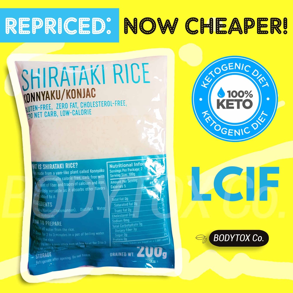 SHIRATAKI RICE 1 PIECE Konjac, Keto, Low Carb Diet, Zero Calories