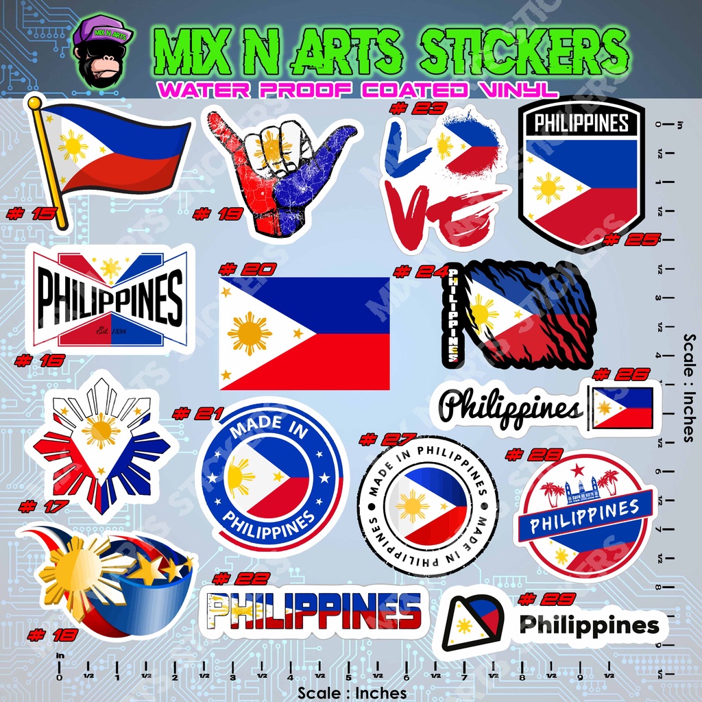 PH Flag Philippines Logo Volume 2 Laminated Vinyl Sticker SOLD PER ...