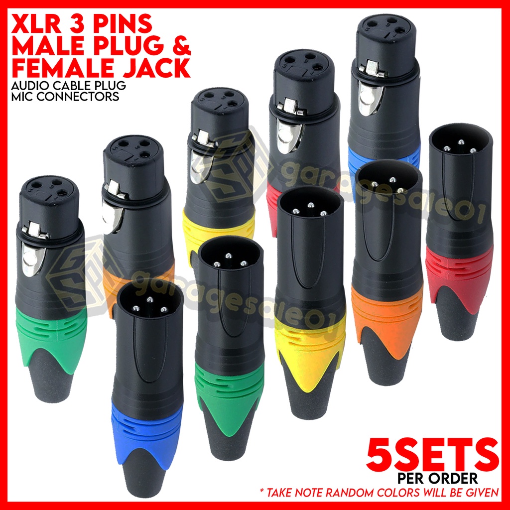 Sets Xlr Pin Female Jack Male Plug Speaker Terminal Audio Mic Audio