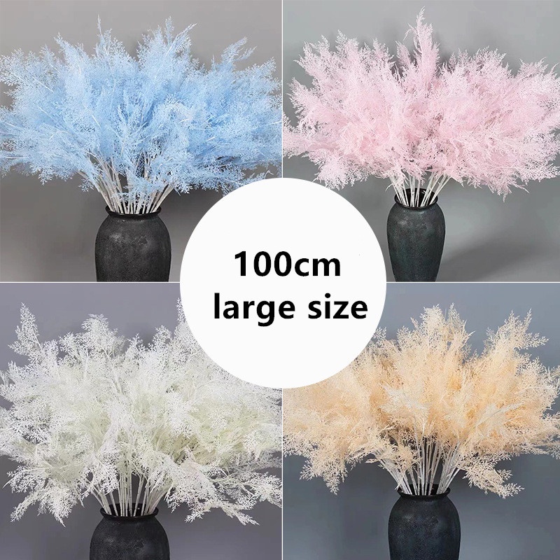 6 Forks 100cm Artificial Flower Grass Bouquet for Home Wedding Decoration Flowers Plants Mixt