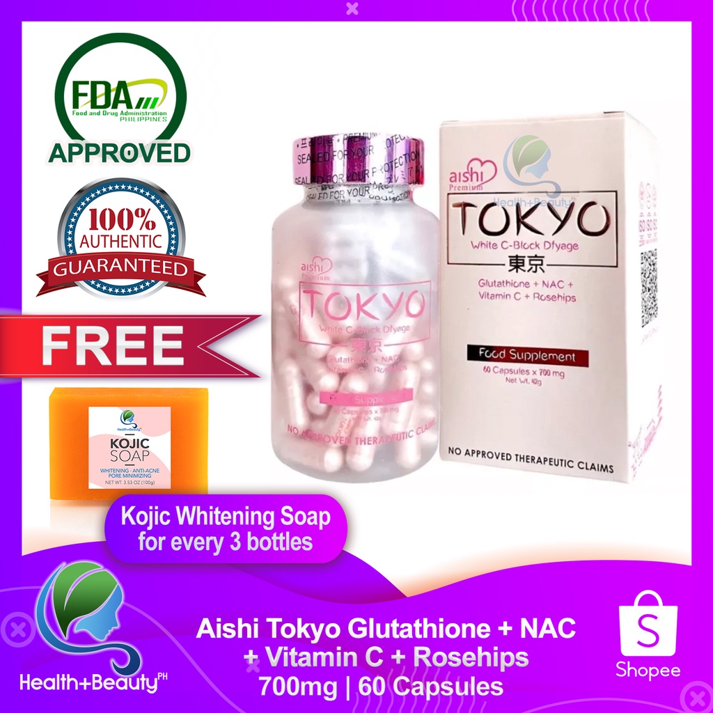 Aishi Premium Tokyo White C Dfyage Premium 42,000mg Japan Glutathione 60 Capsules Shopee