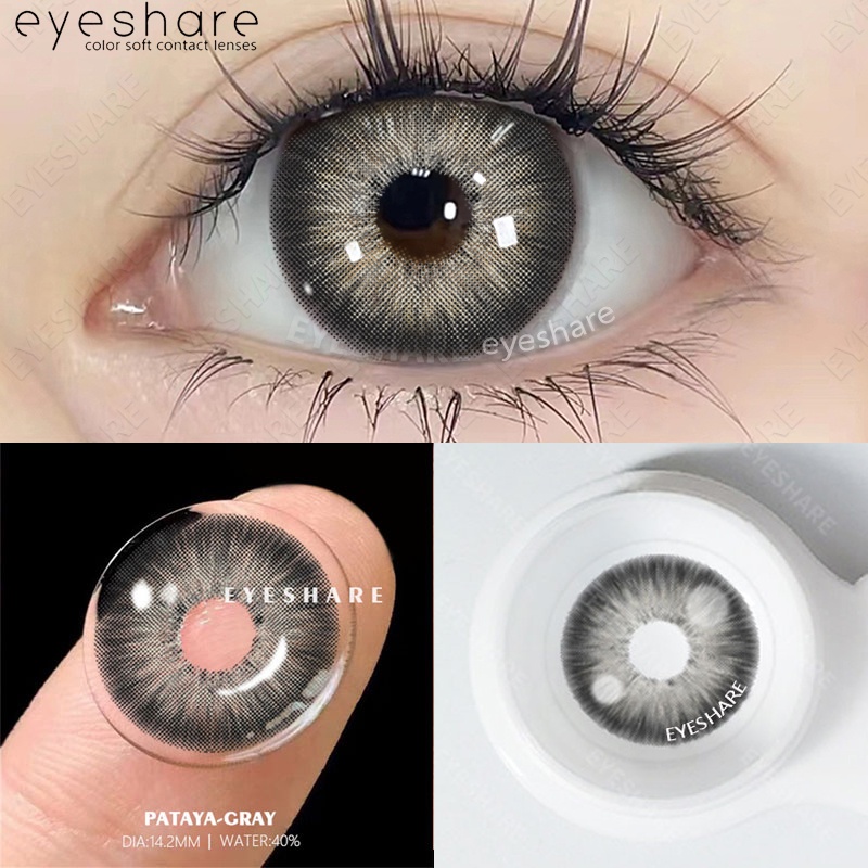 EYESHARE 1 Pair Natural Gray Contact Lens For Brown Iris Gray Iris ...