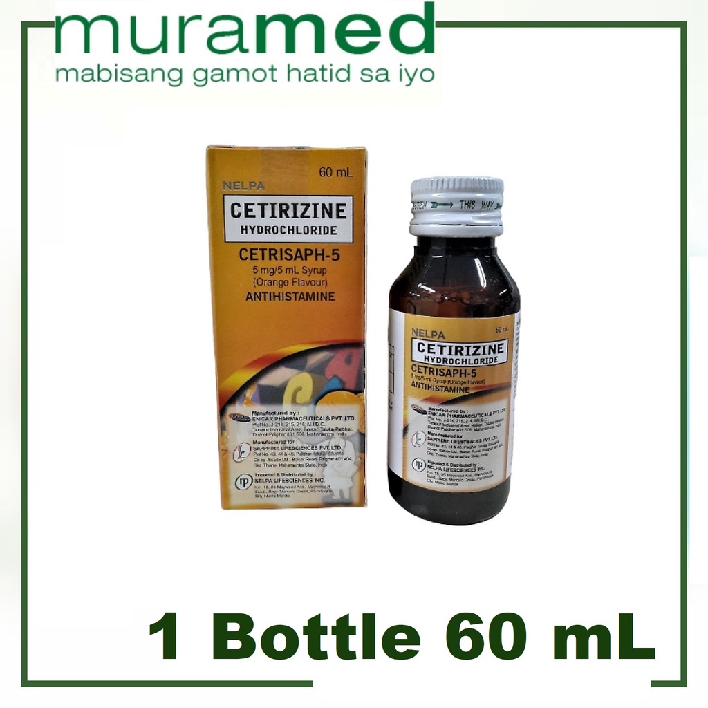 Cetirizine (Cetrisaph5) Syrup 60 mL Shopee Philippines