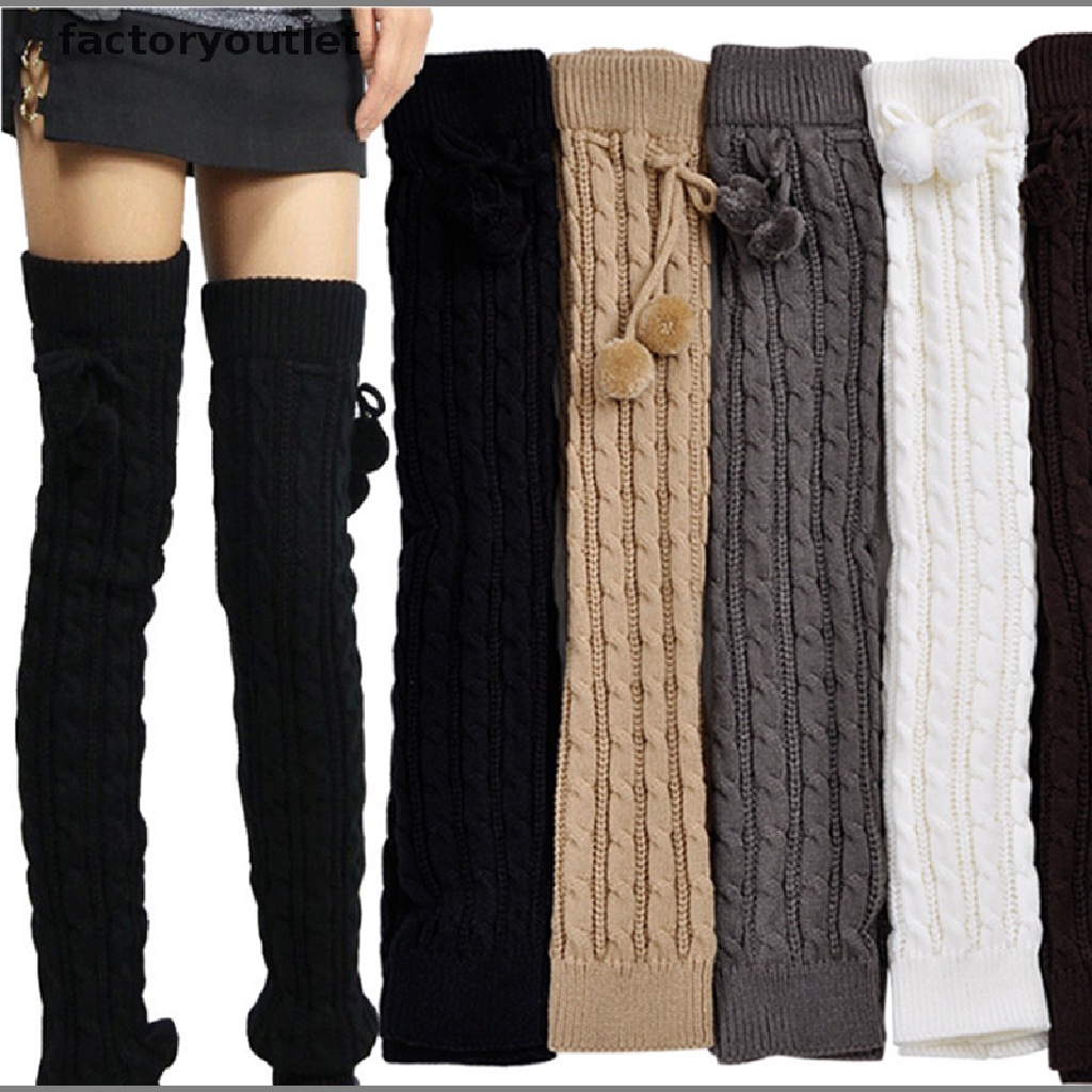 Women's Boho Winter Warm Leg Warmers – Cable Knit, Crochet Style, Knee High, Footless, One Size