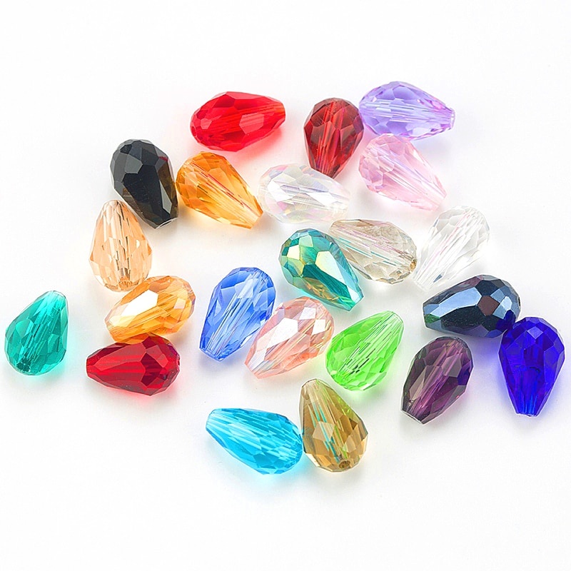 Best Sell Crystal Tear Drop Shape Beads Glass Beads 6X8MM Loose Spacer ...