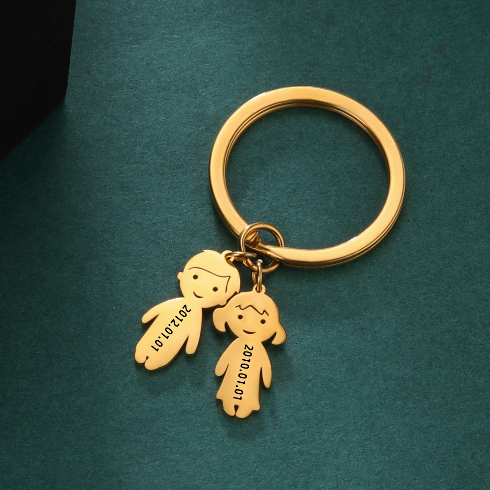 Child Mother Kid Personalized Keychain Custom Name Key Chain Boy Girl ...