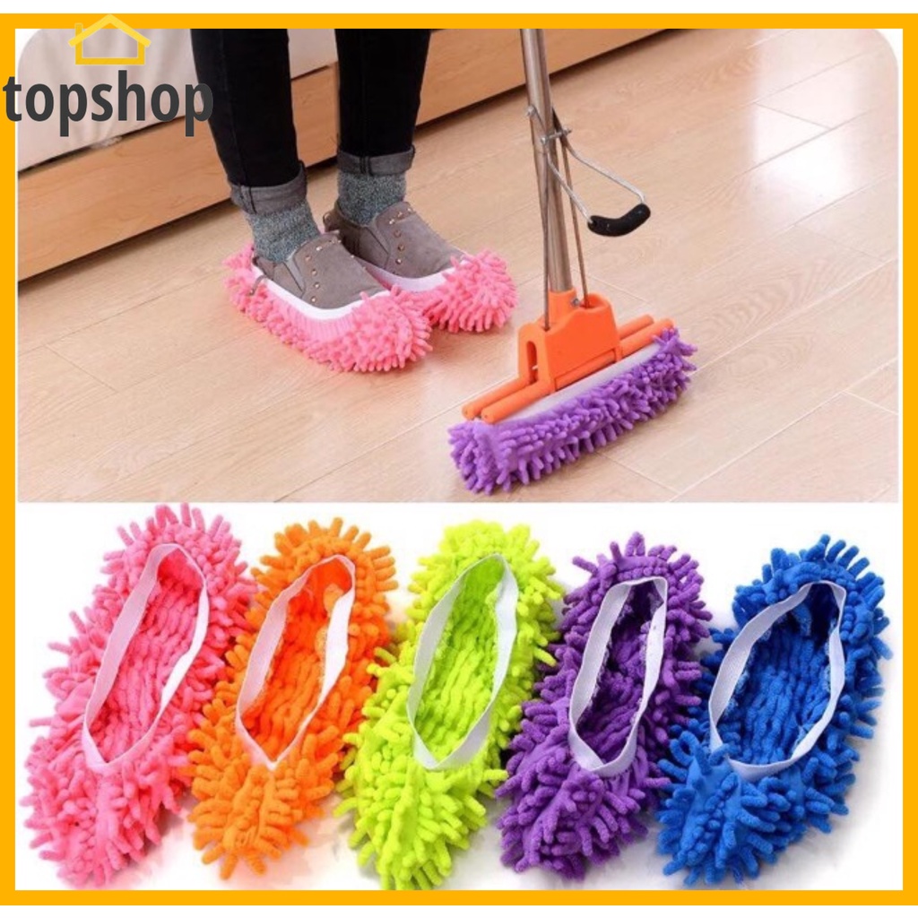 TOPSHOP 2 in 1 Dust Mop Slipper Shoe Rag Mop Microfiber Floor Dust ...