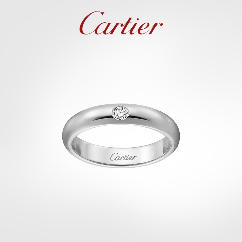 (pawnable)100 original Cartier 1895 Wedding Band Ring Platinum Diamond