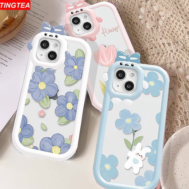 Floral Rabbit Case OPPO A17 A17K A57 A77s A16 A15 A95 A96 A94 A12 A54 ...