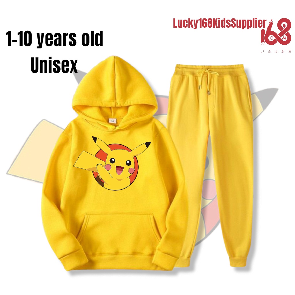 8COLORS PIKACHU KIDS JACKET HOODIE JOGGER PANTS TERNO 1-12Y/O BOYS ...