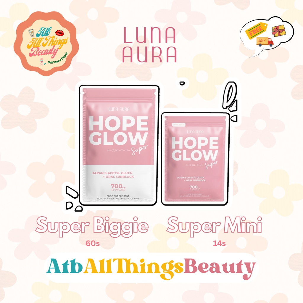 Luna Aura Hope Glow Super Biggie Mg Japan Glutathione Oral Sunblock Shopee Philippines