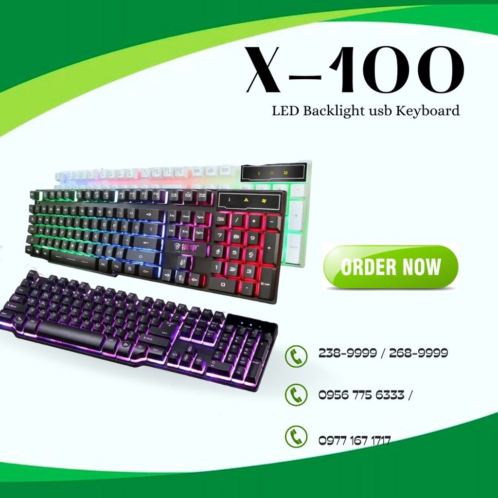 X-100 USB Wired Keyboard Office Style For PC Laptop Gaming Computer ...