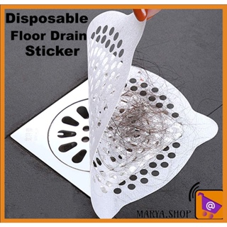 10pcs Shower Drain Sticker Disposable Floor Drain Sticker Adhesive