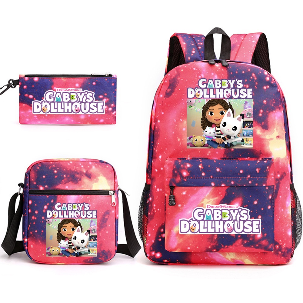 3pcs/set Gabby's Dollhouse School Bags Cartoons Gabby Cat Children