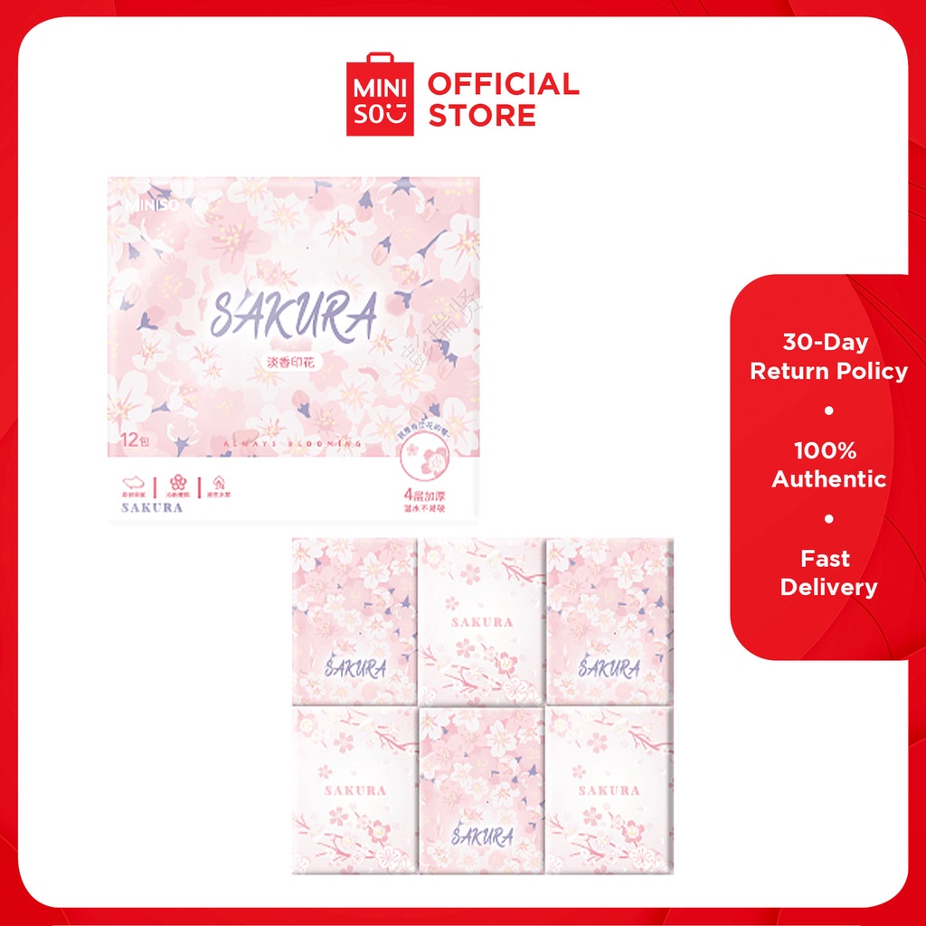 MINISO Sakura Blossom Series Pocket Packs Facial Tissues Shopee