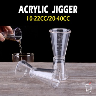 Double Clear Plastic Jigger, Cocktail Measuring Shot Glasses Drink Spirit Measure  Cup for Bar Party Kitchen Tool 