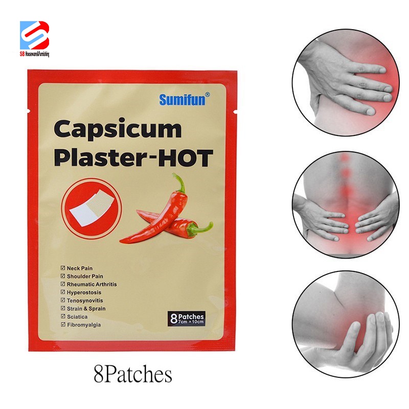 Thebest 8 Pcs Pain Relieve Patch Chinese Medical Capsicum Plaster for