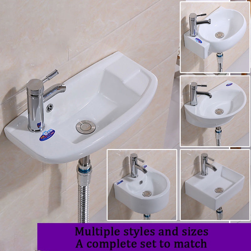 Bathroom washbasin small apartment mini wall-mounted balcony wall-mounted washbasin | Shopee ...