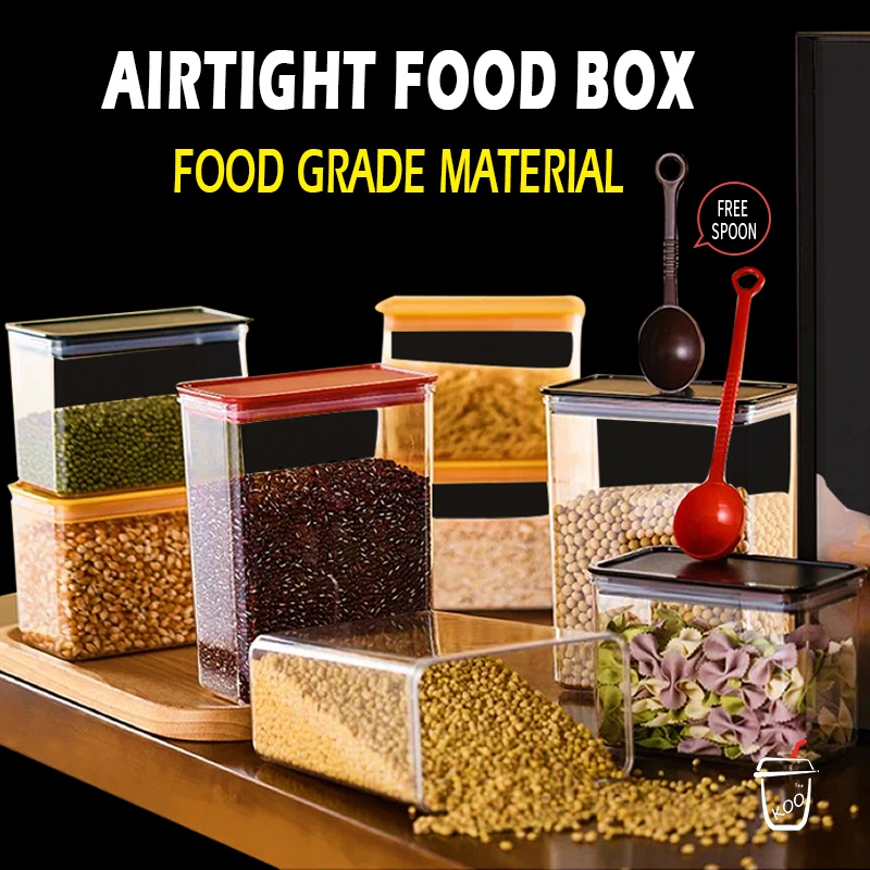 Acrylic Canister Powder Formula Dispenser Container Free Spoon Airtight ...