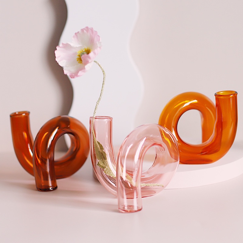 INS Crystal Glass Vase Flower Arrangement Hydroponics Ball Glass Art ...