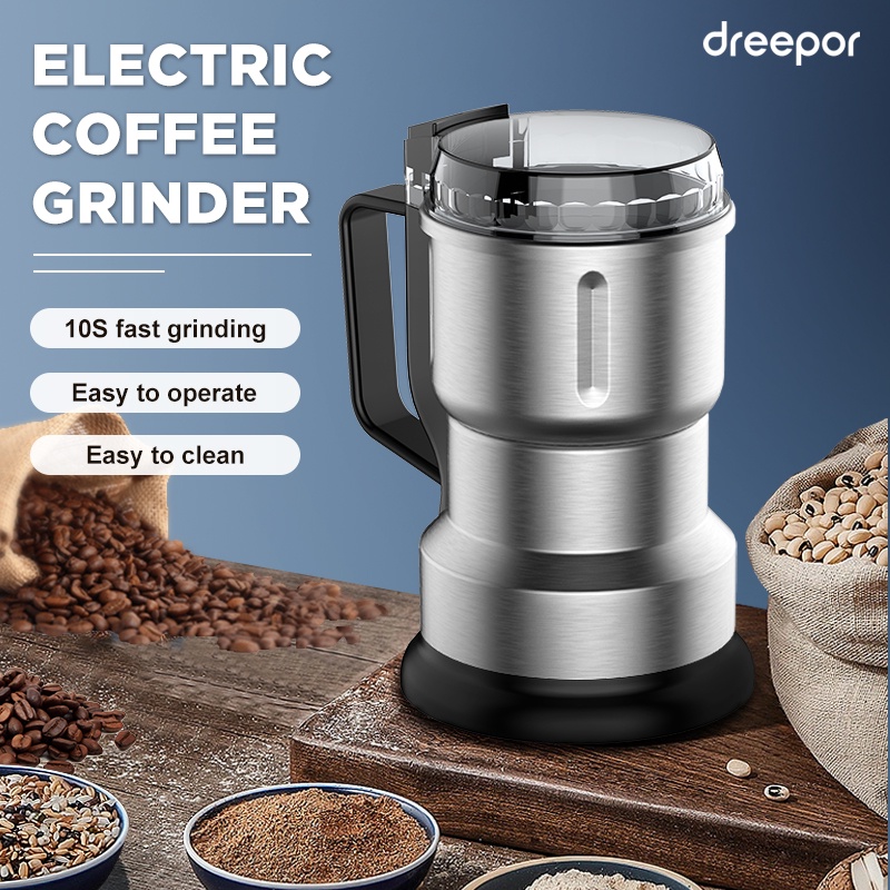 Dreepor Electric Coffee Grinder Stainless Steel Grinder Beans Nuts