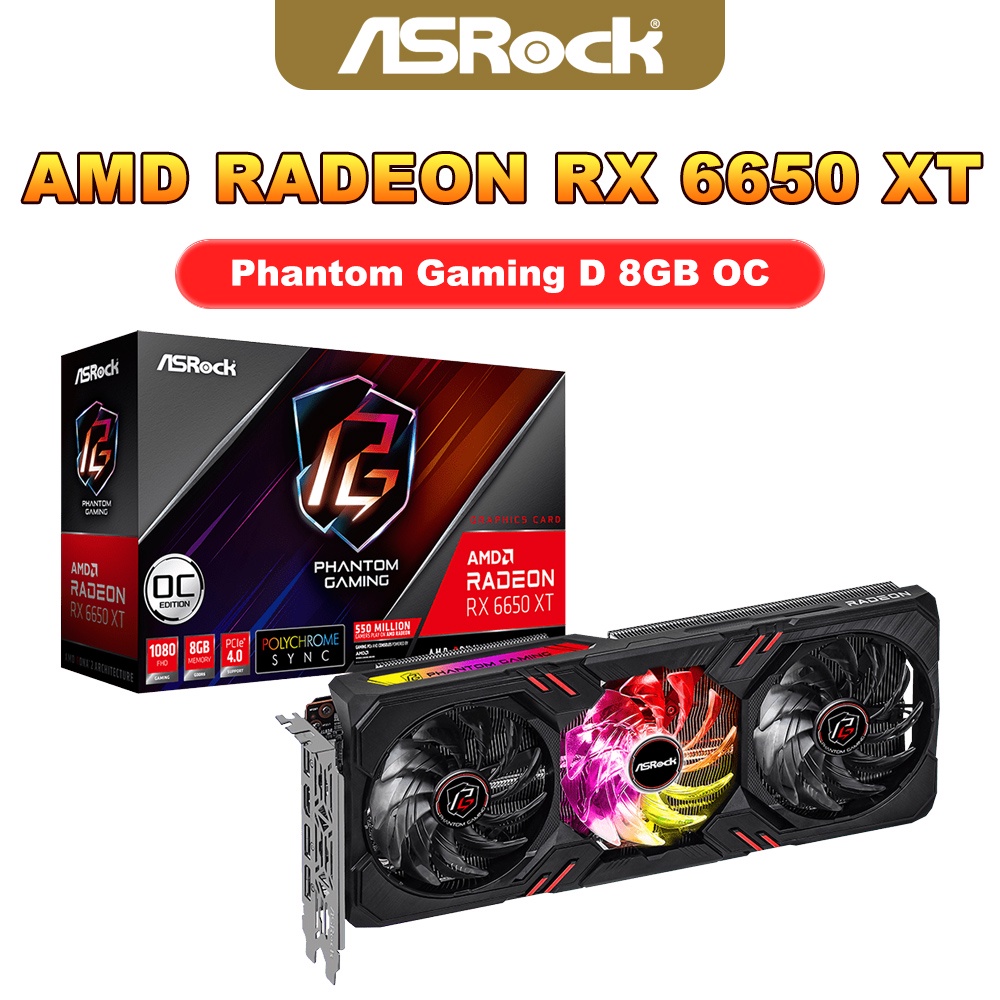 ASROCK New AMD Radeon RX 6650 XT Graphics Card 8GB GDDR6 AMD