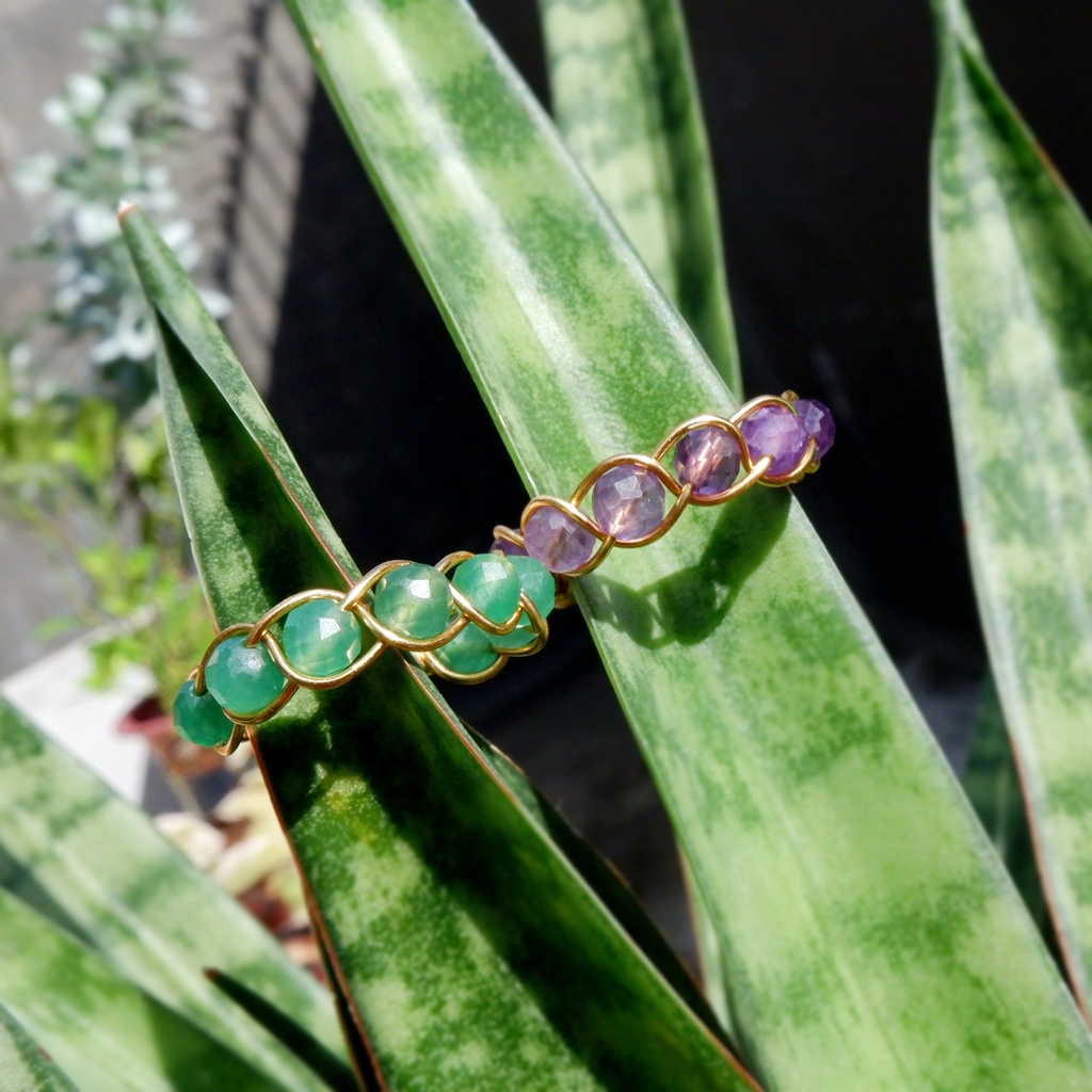 Belladonna Natural Crystal Full Bead Wire Ring | Shopee Philippines