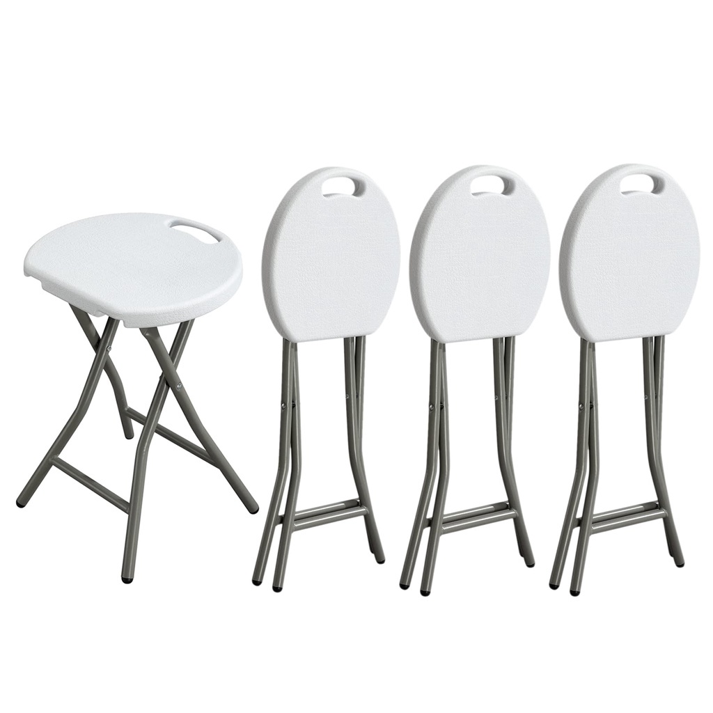Folding Portable Bar Stool Collapsible Round Seat with Handle Indoor
