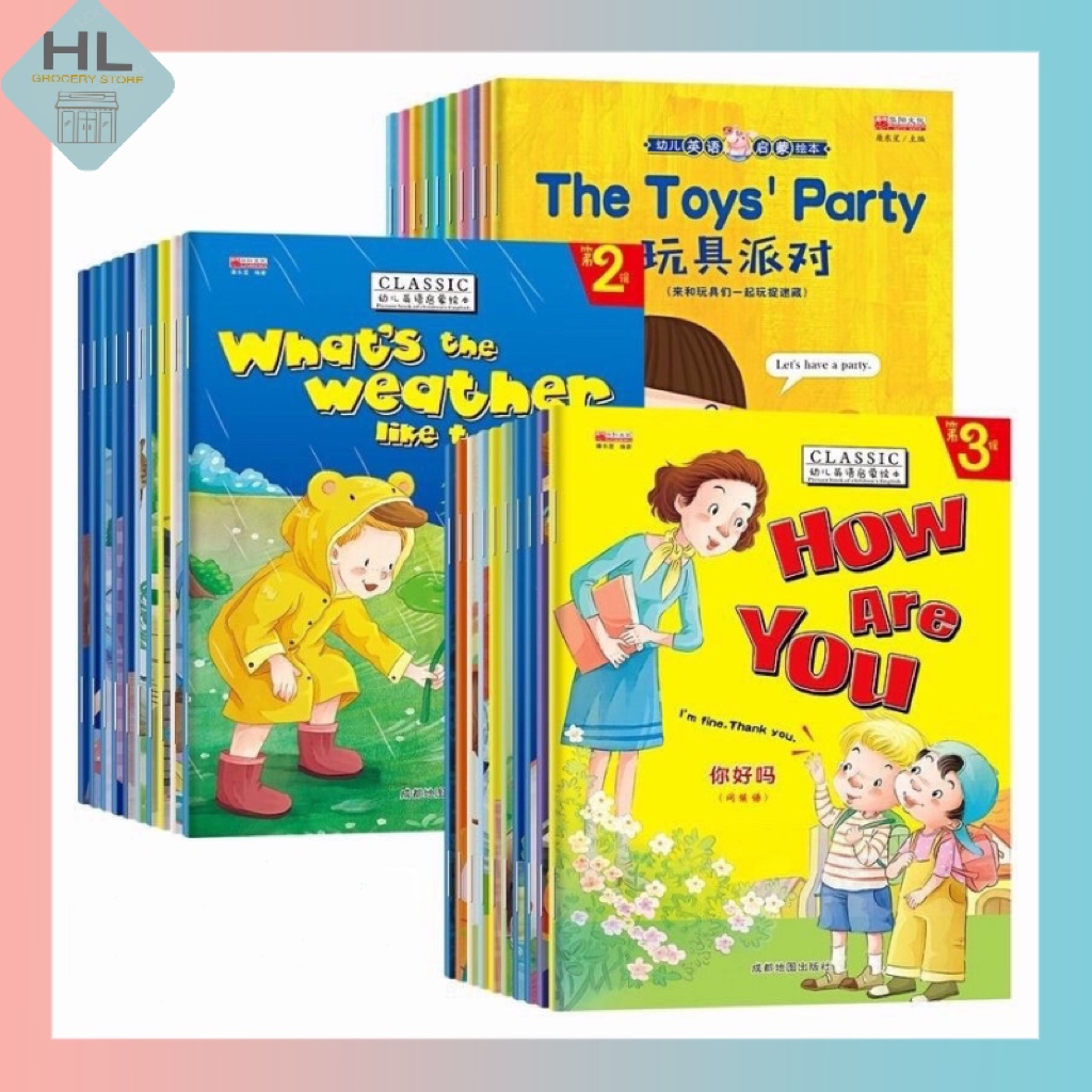 30 Books Kids Early Learning Story Books Full Color Coated Paper ...