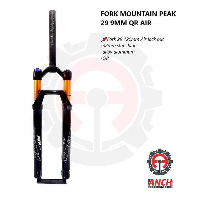 Fork 27.5 29 Mountain Peak XS QR XC 2 TA MTP Air Lock out thru axle Mountainpeak