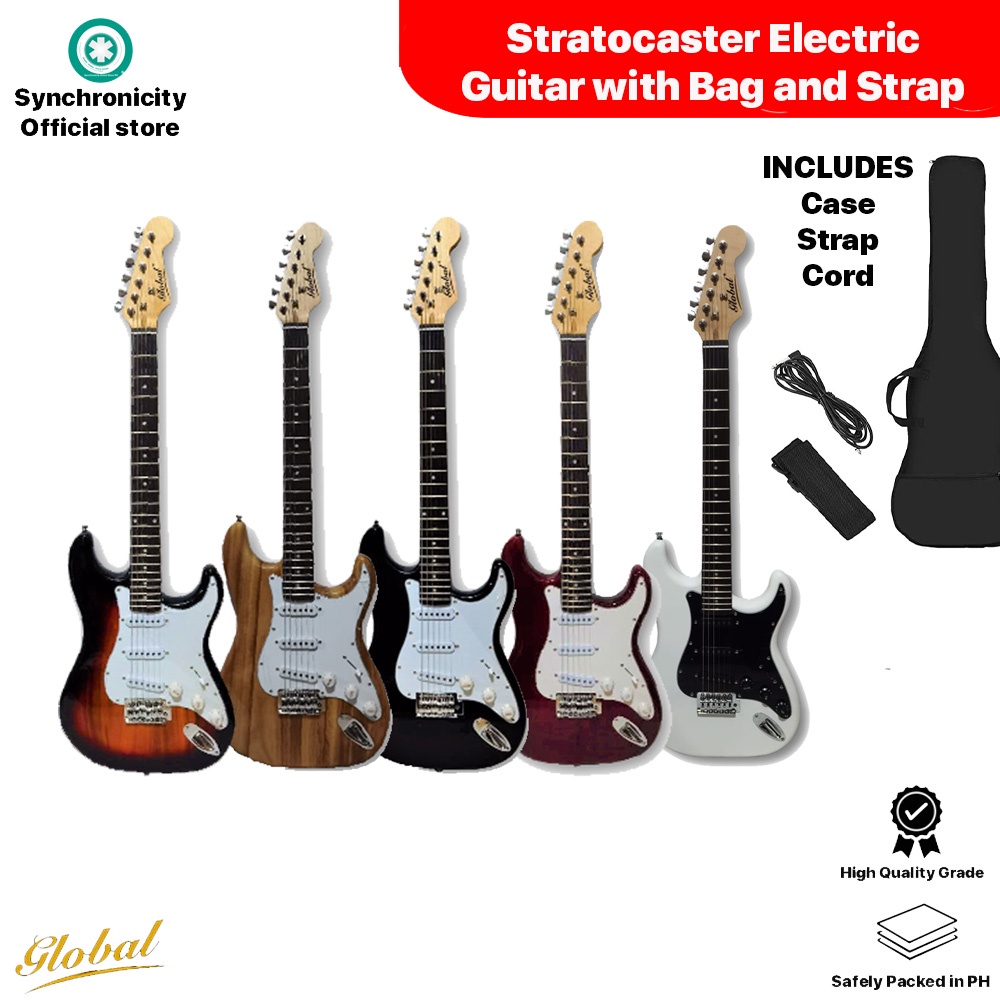 Electric Guitar Stratocaster with free Case, strap and accessories for