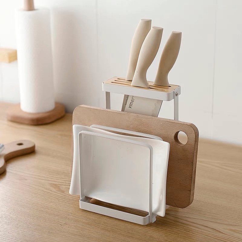 Japanese-style cutting board knife rack, pot lid rack, multi-purpose ...