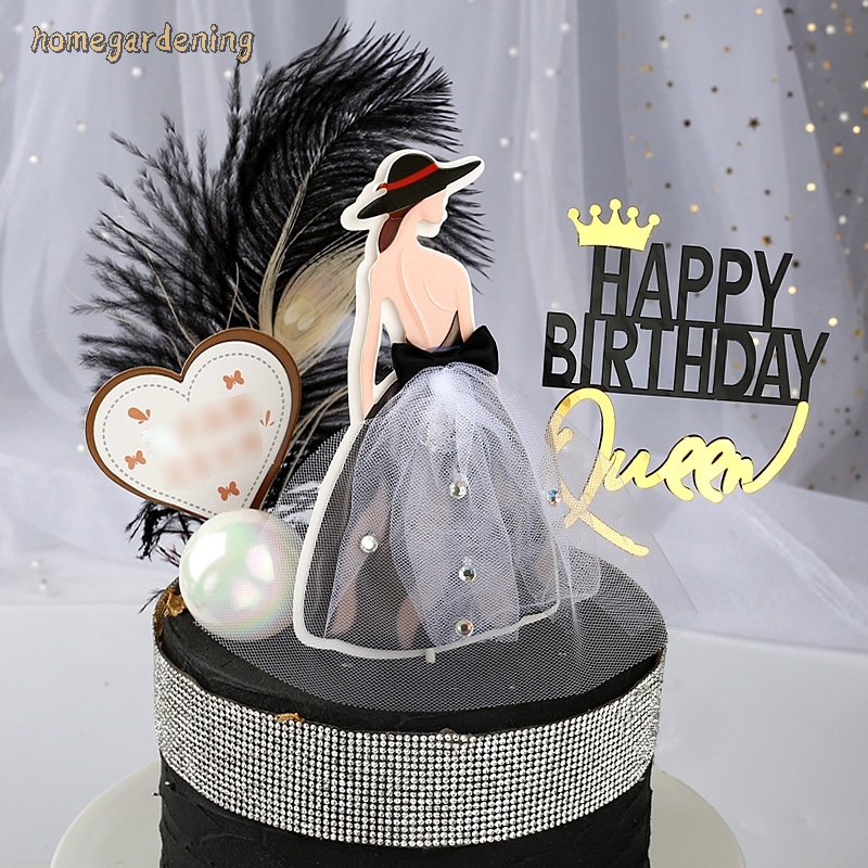 Acrylic Happy Birthday Cupcake Gold King Queen Prince Princess Cake ...