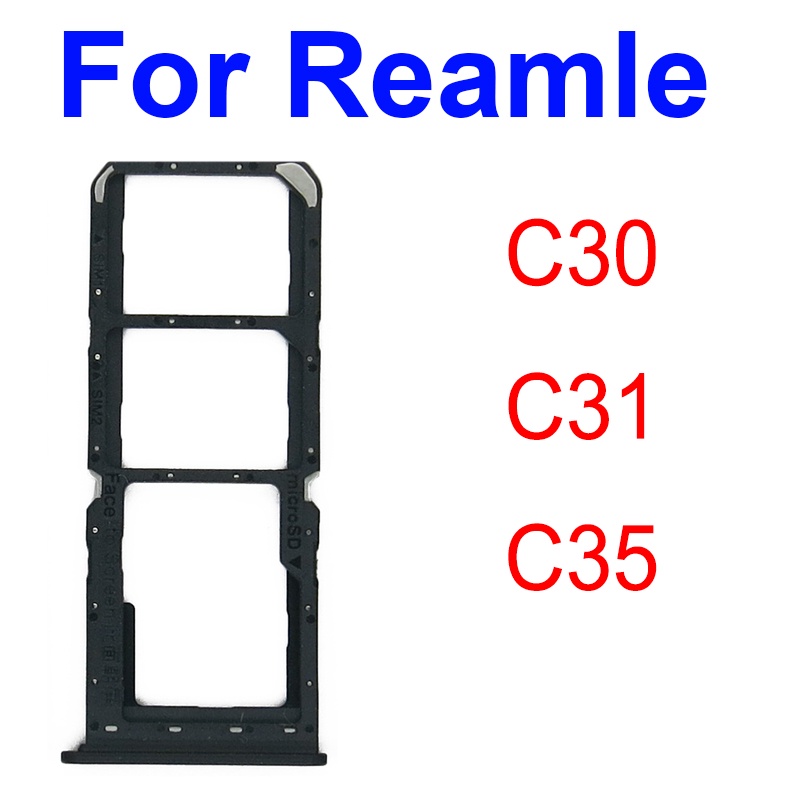 Vassoio Porta SIM E SD Compatibile Per Realme C30 / RMX3581, Nero, Sostituzione Originale