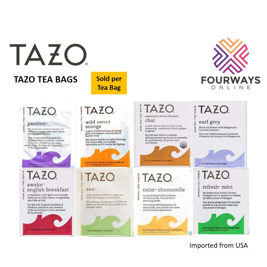 Tazo Tea Bags / Tazo Herbal Tea (Sold Per Tea Bag) Shopee Philippines