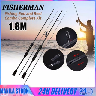 1.8-3.3m Telescoping Fishing Rod and Spinning Reel Combos Full Kit