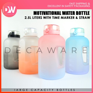 1.5L 2.5L Half Gallon Water Bottle with Times with Straw Water Jug  Motivational Large Water Bottle Big Sports Water Bottle with Time Marker  for Gym - China Jug and Bottle price